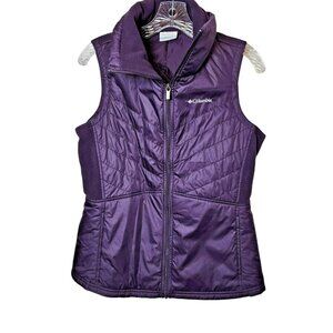 Columbia Purple Quilted Softshell‎ Vest Women’s Small Zip Front Warm Lightweight